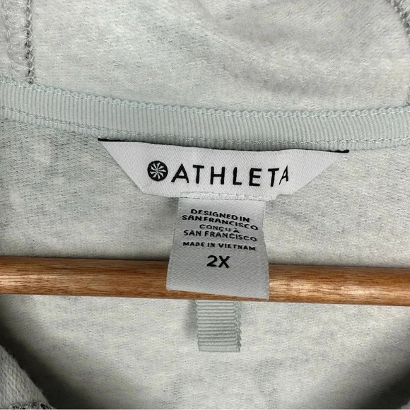 Athleta Grey Eden Floral Balance Zip-Up Hooded Sweatshirt Size 2X - Picture 8 of 10